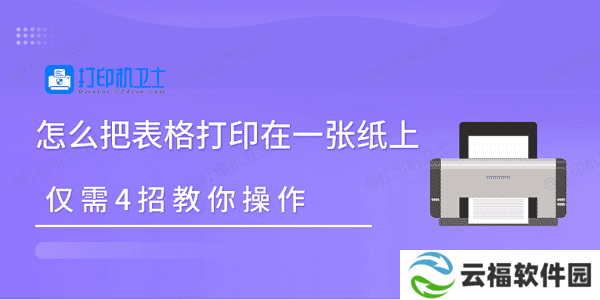 怎么把表格打印在一张纸上 仅需4招教你操作