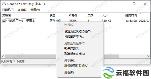 检查打印机队列